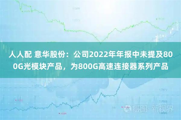 人人配 意华股份：公司2022年年报中未提及800G光模块产品，为800G高速连接器系列产品